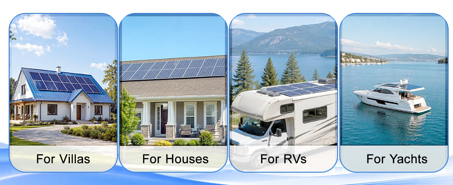 HULKNPE solar mounting hardware installed on villas, houses, RVs and yachts